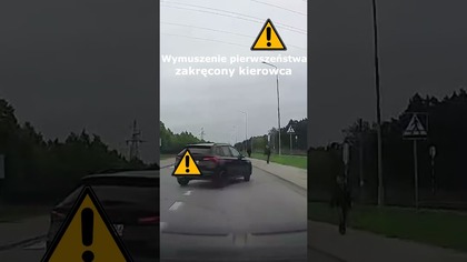 Wymuszenie pierwszeństwa, zakręcony kierowca #shorts #rikordwidjo