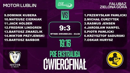MOTOR LUBLIN VS FALUBAZ ZIELONA G&Oacute;RA - NA ŻYWO - PGE EKSTRALIGA - ĆWIERĆFINAŁ - 01. 09. 2024r.