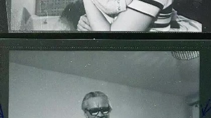 Dziennikarka Alwida Bajor z ojciem i córką, 1975 r..