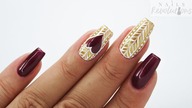 Sweater heart nails art tutorial/ Charbonne