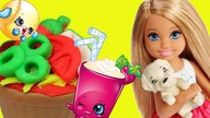 Play Doh  Shopkins  Babeczko pizza  Barbie Chelsea  bajki dla dzieci