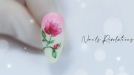 Spring pink flower nails art tutorial
