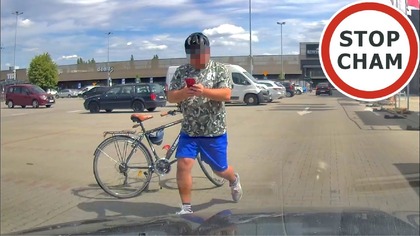 Agresywny rowerzysta - szeryf na rowerze zwraca uwagą sam łamiąc przepisy #1938 Wasze Filmy