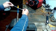 Giecie topienie szkla Glass palnikiem gazowym gaz propan butan