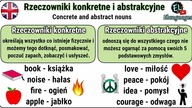 Rzeczowniki konkretne i abstrakcyjne angielski - Concrete and abstract nouns in English