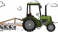 The Tractors Drawing - Plowing Field | Animation for kids | Zielony Traktor rysunek BAJKA