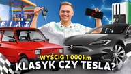 WYŚCIG 1000 KM FIAT 126p vs.  TESLA MODEL S Z PRZEBIEGIEM 200. 000 km!  Kto pierwszy dojedzie?