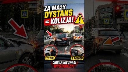 Za blisko z przodu i z tyłu finał był do przewidzenia  #shorts #kolizja #droga #uwaga