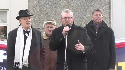 GRZEGORZ BRAUN i JANUSZ KORWIN-MIKKE na marszu STOP INWAZJI IMIGRANT&Oacute;W! (24.02.2024)