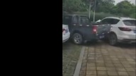 LiveLeak - Pick up bumps illegally parked car away