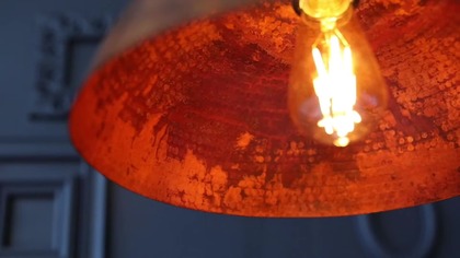 Copper ceiling lamp - hand-forged and patinated Mexican copper lamp [Naranja]