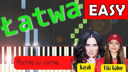  Ramię w ramię (Viki Gabor, Kayah) - Piano Tutorial (łatwa wersja)  NUTY W OPISIE 
