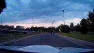 BMW M3 E92 (onboard) vs  Motorcycles street race in Warsaw,