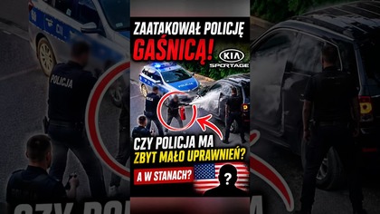  Gaśnica zamiast rozmowy z policją? Jak skończyłaby się taka akcja w USA?  #policja #kierowca