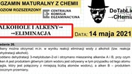 Alkeny można otrzymać m.in. w wyniku reakcji eliminacji wody z alkoholi .  ZADANIE 26 CKE 2021 MAJ #Chemia