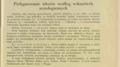 [264] Pielęgnacja włosów [przyrodolecznictwo i astrologia] (1928) K.  Chodkiewicz