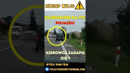 Wypadek - najechanie na tył - kierowca zagapił się #shorts #wypadek #polska #policja #polscykierowcy