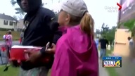 Reporterka przyłapuje szabrowników okradających sklep