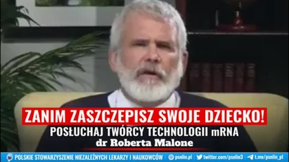 TW&Oacute;RCA TECHNOLOGII mRNA OSTRZEGA PRZED SZCZEPIENIEM DZIECI PRZECIW COVID-19