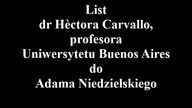 List dr Hèctora Carvallo, profesora Uniwersytetu Buenos Aires do Adama Niedzielskiego
