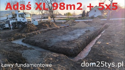 Następna nasza realizacja :) Adaś XL 98m2 + 5x5 | Ławy fundamentowe | Kraków