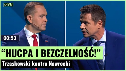 Trzaskowski kontra Nawrocki podczas debaty w TVP.  Ostre starcie! | Gazeta.pl