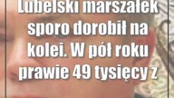 Lubelski marszałek sporo dorobił na kolei.  W pół roku prawie 49 tysięcy złotych