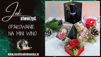 Opakowanie na mini winko | Sylwestrowe pudełko DIY | Tutorial scrapbooking