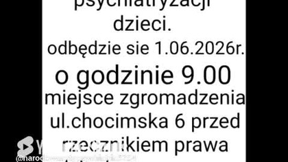zapraszamy na protest przeciwko psychiatryzacji dzieci.