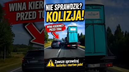 Już był wyprzedzany, a i tak skręcił Efekt?  #polskiekierowcy #kolizja #dashcam #piracidrogowi