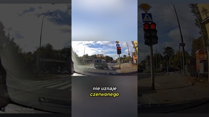Czerwone światło to dla niego tylko sugestia  #PolscyKierowcy #drogówka #fail