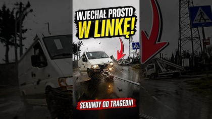 Tak nie holujemy !! Linka z daleka nie jest widoczna #holowanie #wypadek #polskiedrogi #stopcham