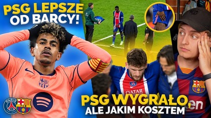 Plaga KONTUZJI w meczu PSG z Barceloną Kvaratskhelia ZNOSZONY z boiska! Dembele zszedł z bólem uda!