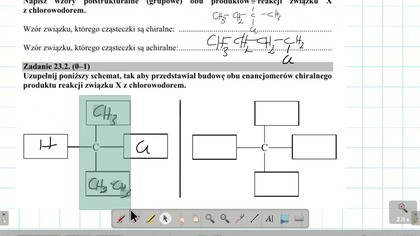 ZADANIE 23 CKE 2020 CZERWIEC(MAJ) ENANCJOMERY I CHIRALNOŚĆ.  Przeprowadzono reakcję addycji, w kt&oacute;rej związek X o wzorze sumarycznym C4H8