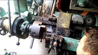 Dlutowanie rowka pod klin na tokarce old lathe machine