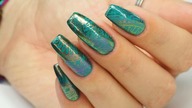 Stemple paint gelem oraz pyłki /Stamp paint gel with powder / Allepaznokcie