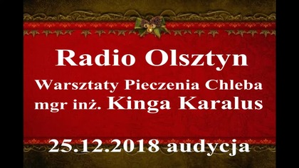 Radio Olsztyn relacja warsztaty 25 12 2018 Kinga Karalus