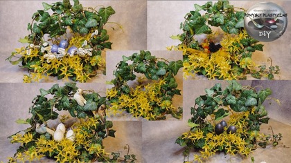 Jak zrobić wiosenno-wielkanocny stroik na obręczy z żywymi kwiatami - Pomysły Plastyczne DiY