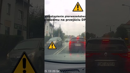 Nieustąpienie pierwszeństwa pieszemu na przejściu dla pieszych #shorts #rikordwidjo