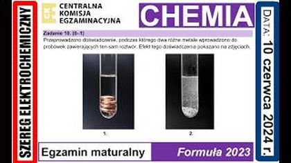 Zadanie 10 CKE 2024 Czerwiec | Szereg Elektrochemiczny | Zachodzenie reakcji.