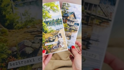 Jeziorowe kartki DL z resztek Mintaya  efekt 3D, którego aparat nie ogarnia! 