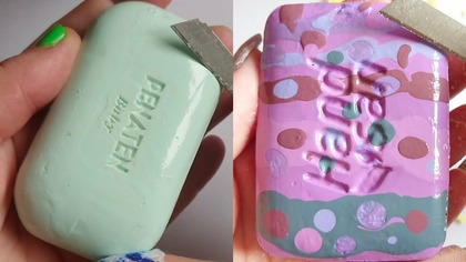 Soap Carving ASMR Relaxing Sounds no talking Satisfying ASMR Video #soapcarving #carvingsoap #seife