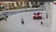 LiveLeak - SUV driver found a sink hole on the sidewalk