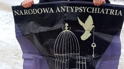 protest przeciwko propsychiatrycznemu psedomuzeum.