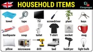 Household Items in English Vocabulary