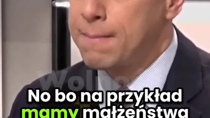 BOSAK WYJAŚNIŁ PARTYJNEGO REDAKTORA WS.  MAŁŻEŃSTW JEDNOPŁCIOWYCH!