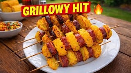 Szaszłyki z ziemniaków i kiełbasy z grilla  Prosty przepis na hit imprezy