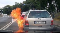 Pożar samochodu w Skawinie