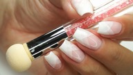 AEROPUFFING NAILS ART / Bluesky QBC13 + White paint gel