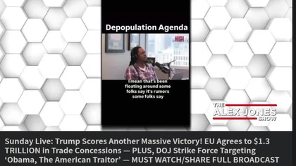 Rizza Islam depopulation agenda Alex Jones show